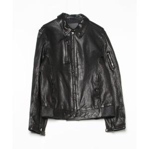 「ALLSAINTS」 レザーブルゾン L ブラック メンズ