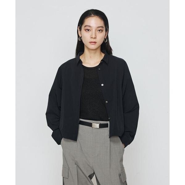 ブルゾン アウター ストレッチタフタ シャツブルゾン レディース