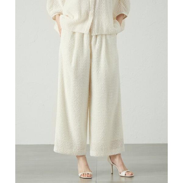 パンツ 「セットアップ対応/オンでもオフでも活躍」フェザーシフォンイージーパンツ レディース
