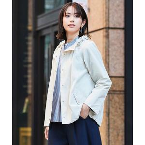 ブルゾン アウター 「ウォッシャブル」「はっ水」ライトタフタフーデッドブルゾン レディース