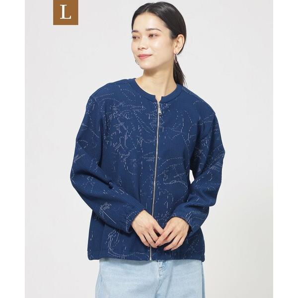 ブルゾン アウター 「L」「ウォッシャブル」ドローイングタックニットブルゾン レディース