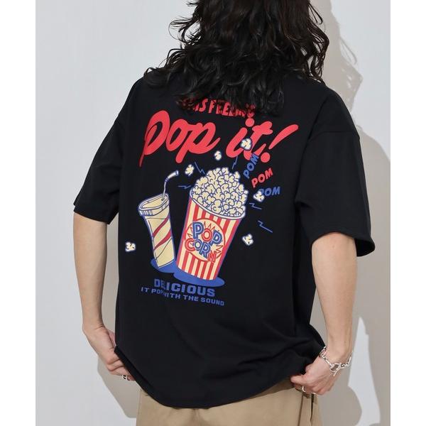 tシャツ オーバーサイズ ポケ付き刺繍＆バックプリント ヘビーウエイト半袖Tシャツ メンズ レディー...