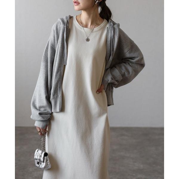 パーカー ダブルジップピグメントパーカー レディース