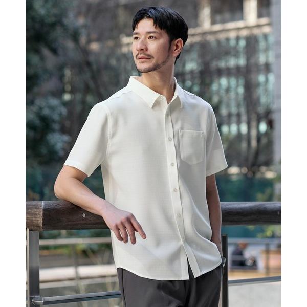 シャツ 「イージーケア・吸水速乾・通気性・軽量」綿麻ライクテックキャンバスレギュラーカラー半袖シャツ...