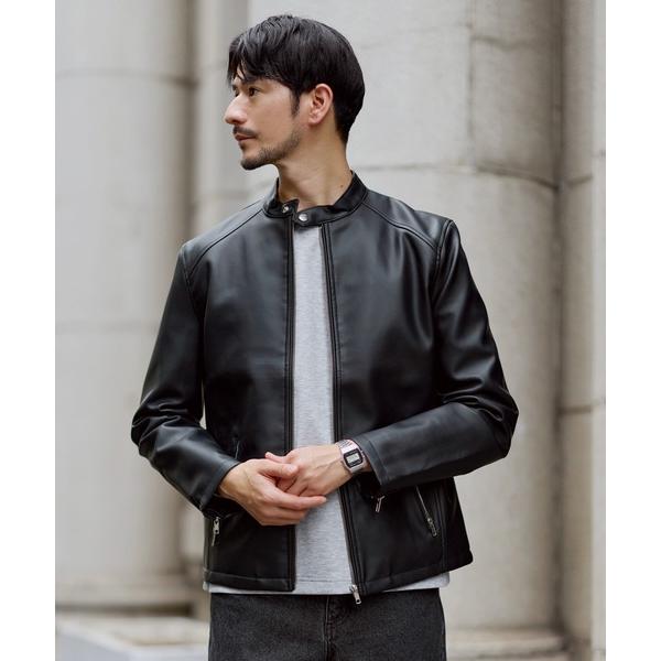 革ジャン ライダース Buyer's Select/PU合皮シングルライダースジャケット メンズ