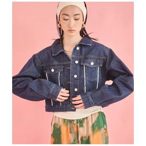 デニムジャケット gジャン タックスリーブ ショート丈 デニム Gジャン レディース
