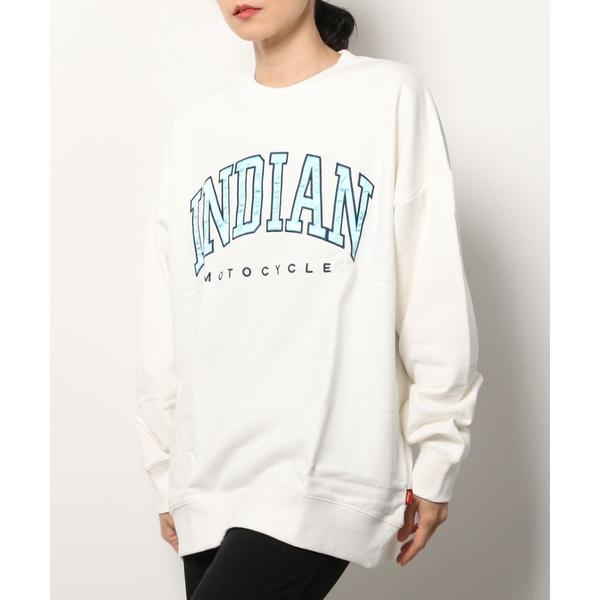 トレーナー スウェット 「RS」「INDIAN」サテンロゴ オーバーサイズトレーナー レディース