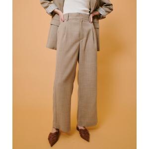 パンツ リネンライクタックワイドパンツ レディース
