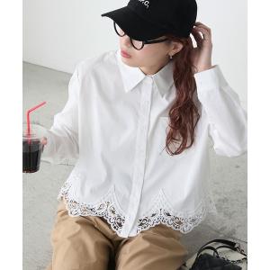 ブラウス シャツ スカラップレースシャツブラウス...の商品画像