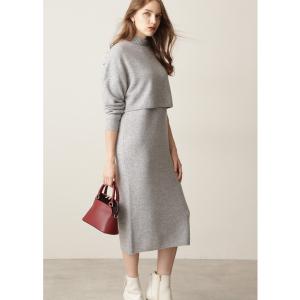 「PINKY&DIANNE」 コンビワンピース 38 グレー レディース