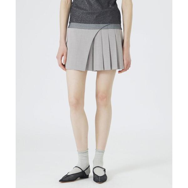 パンツ アシンメトリープリーツスコート レディース