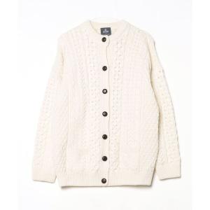 「aran WOOLLEN MILLS」 ニットカーディガン LARGE ナチュラル レディース