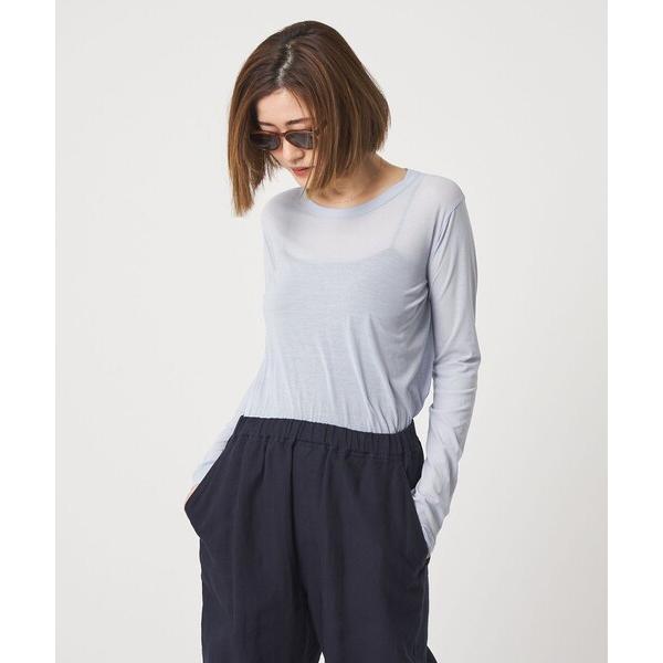 tシャツ 「conte」コットン シアー クルーネックカットソー レディース