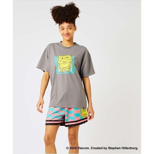 パンツ 「SPALDING/スポルディング」布帛ショーツ スポンジ・ボブ チェッカーフラッグ/吸水速...