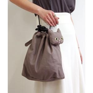 ショルダーバッグ バッグ WOVEN (ウーヴン) / キャンバス ねこ 2WAY BAG ショルダーバッグ 猫巾着 レディース