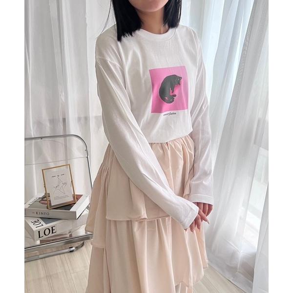 tシャツ 黒猫フォトロンT／長袖Tシャツ レディース