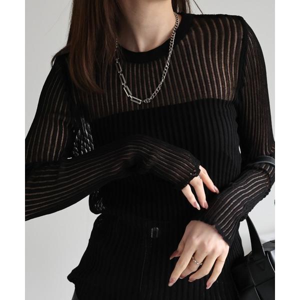 tシャツ 「レディース商品」リブシアーストライププルオーバー レディース