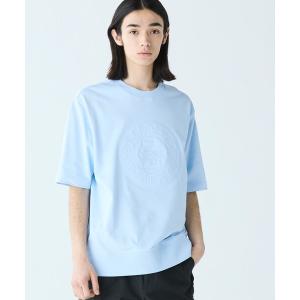 トレーナー スウェット 裏パイル グラフィック刺繍 トーン・オン・トーンステッチ半袖スウェット メンズ レディース