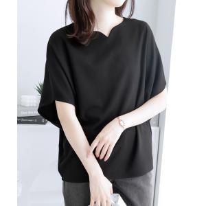 tシャツ ゆるシルエットで華奢見せ。ドルマンスリーブきれいめカットソー レディース