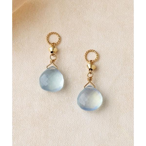 ピアス 「 Palette」K10　アクアマリン スカイマロンチャーム(大きめ丸カン） レディース