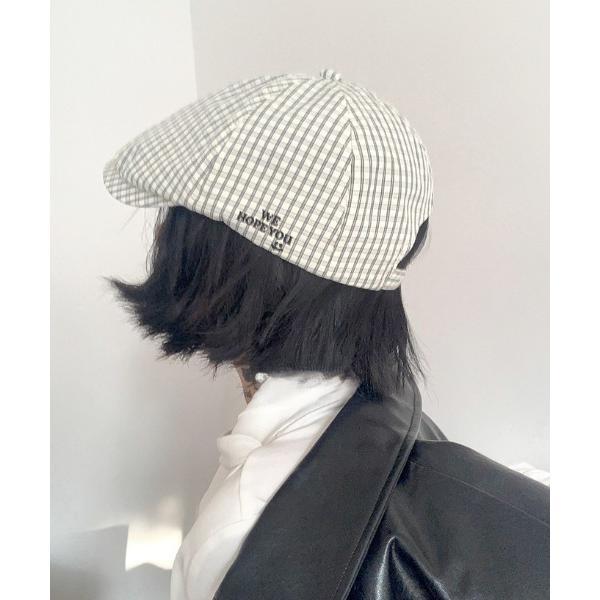 帽子 ベレー帽 パステルチェックハンチング レディース
