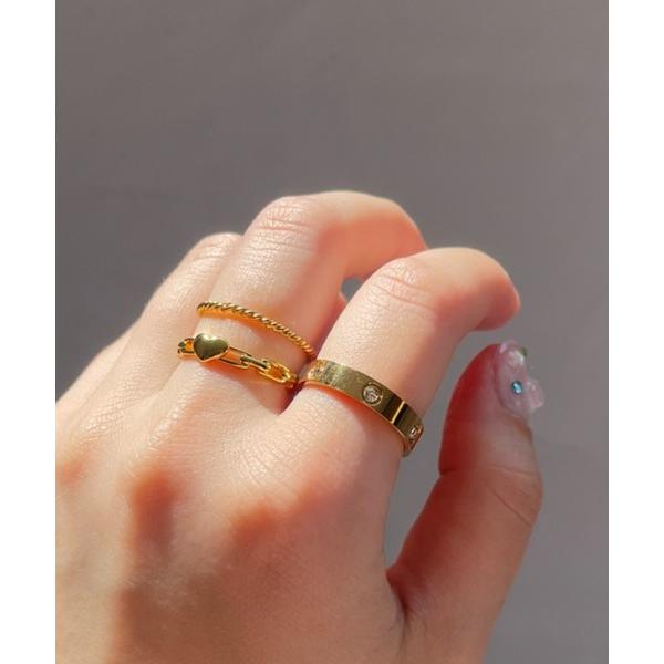 指輪 リング 「 金属アレルギー対応 」デザインリング3点セット レディース