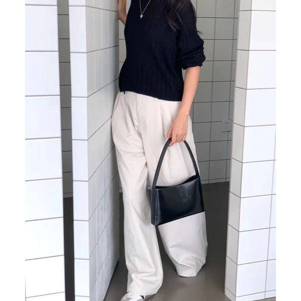 ハンドバッグ スクエアフェイクレザーハンドバッグ