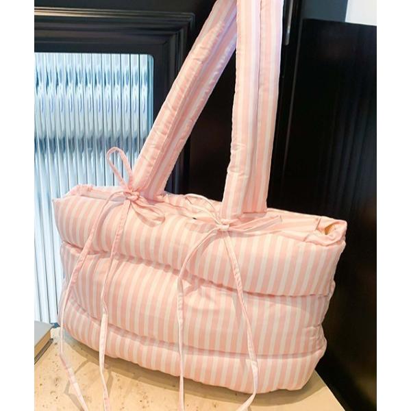 ショルダーバッグ バッグ ストライプもこもこクラウドバッグ レディース