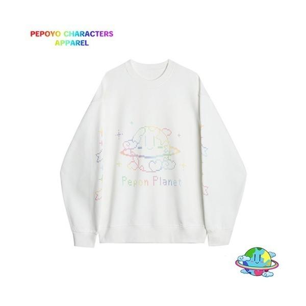 トレーナー スウェット 「ぺぽよ きゃらくた〜ず」Pepon Planet スウェット ホワイト・ブ...