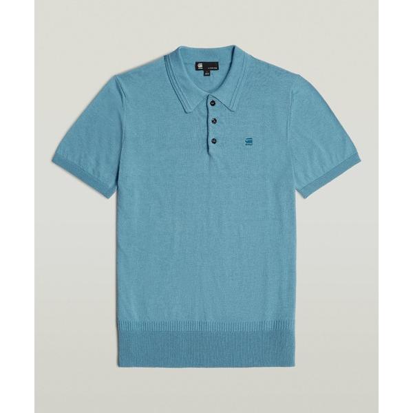 ポロシャツ KNITTED POLO/ワンポイントリネンニットポロ メンズ レディース