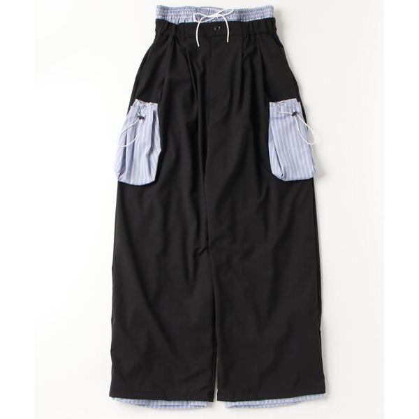 ワイドパンツ パンツ RAYERED OUT POCKET CARGO PANTS メンズ レディー...