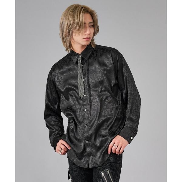 シャツ ラインストーンネクタイ付きモードシャツ メンズ レディース