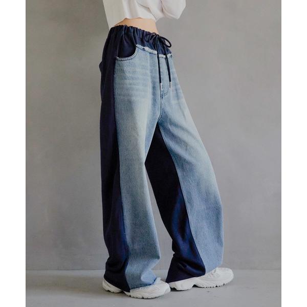 スウェットパンツ ジャージ 「MINERTE」denim docking sweat pants /...