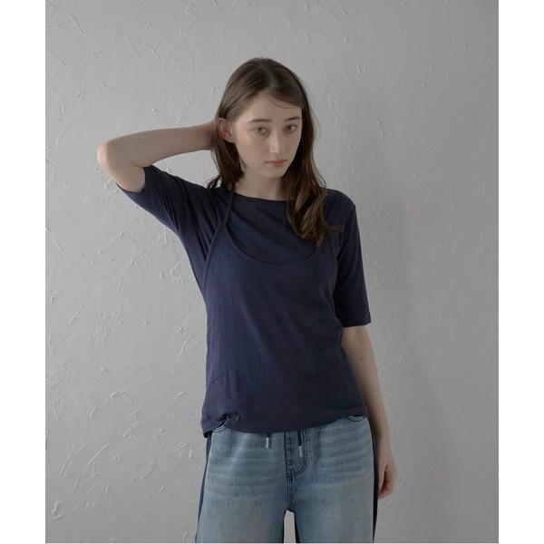tシャツ 「MINERTE」fake layered tops / ホルターネックフェイクレイヤード...