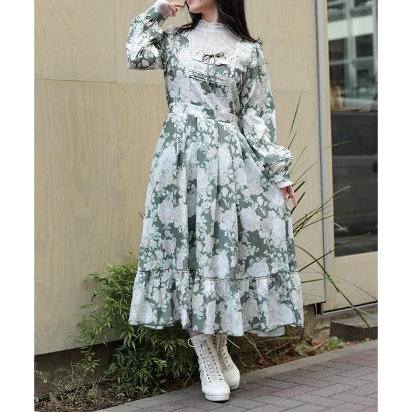 ワンピース ブルームフラワー柄ワンピース