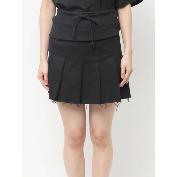 スカート リブワイドプリーツスカート