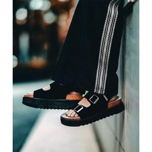 厚底 スポーツサンダル サンダル ＋5cm ハイソール ダブルベルト ボリューム デザインサンダル / Midland Footwears 000014