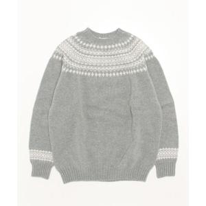 「Harley of Scotland」 長袖ニット 44 ライトブルー メンズ