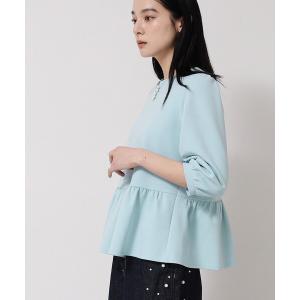 ブラウス シャツ 「パール調パーツ付き／春色」ペプラムトップス レディース