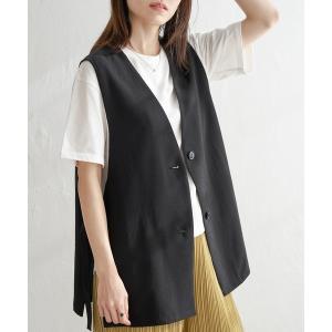 styiro（スタイロ） ベスト ジレ ノーカラー ダブルブレスト ベスト