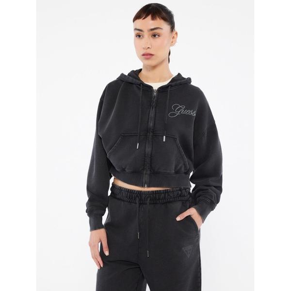 パーカー GUESS Originals Rhinestone Crop Hoodie パーカー レ...