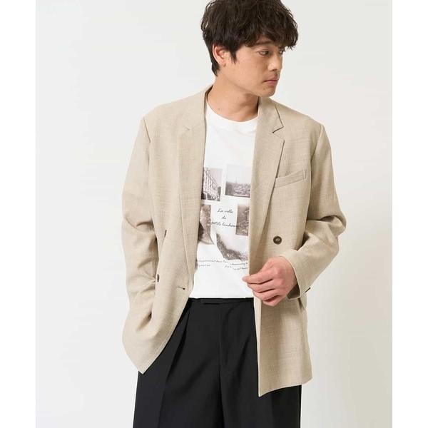 ジャケット テーラードジャケット 「イージーケア/毛玉になりにくい/ストレッチ」ダブルブレストジャケ...