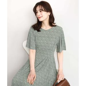 ワンピース フレアスリーブ小花柄ワンピース/洗える/WEB限定サイズあり