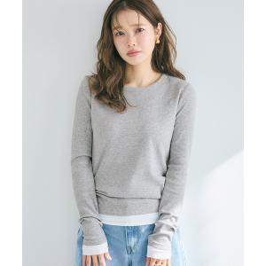 tシャツ レイヤード細リブ長袖カットソー レディース