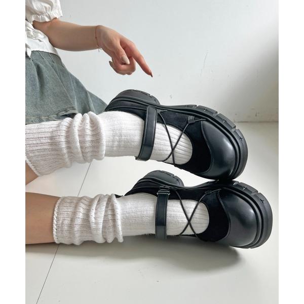 スニーカー 軽量厚底 デザインソール  ストラップベルト メリージェーン スニーカー 827 レディ...