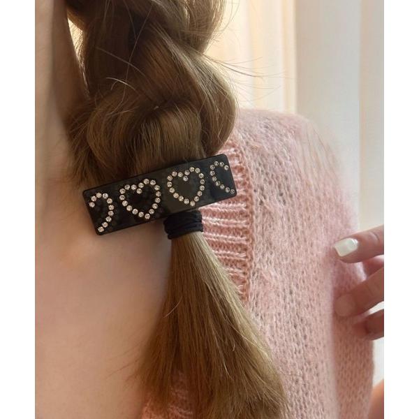 ヘアクリップ ハートストーンバレッタ