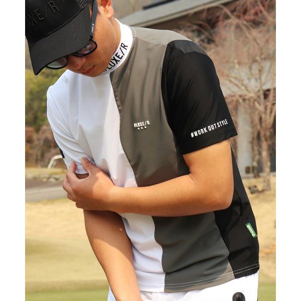 tシャツ (RM)「LUXE/R GOLF」COOL ＆ DRY ストレッチ スムース 切り替え 配...