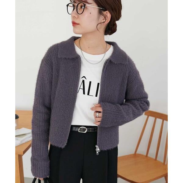 「DISCOAT」 ニットカーディガン FREE グレー レディース