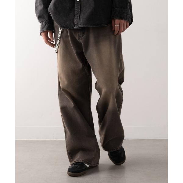 ジーンズ 「HAUS」ヴィンテージグラデーションワイドストレートデニム メンズ レディース