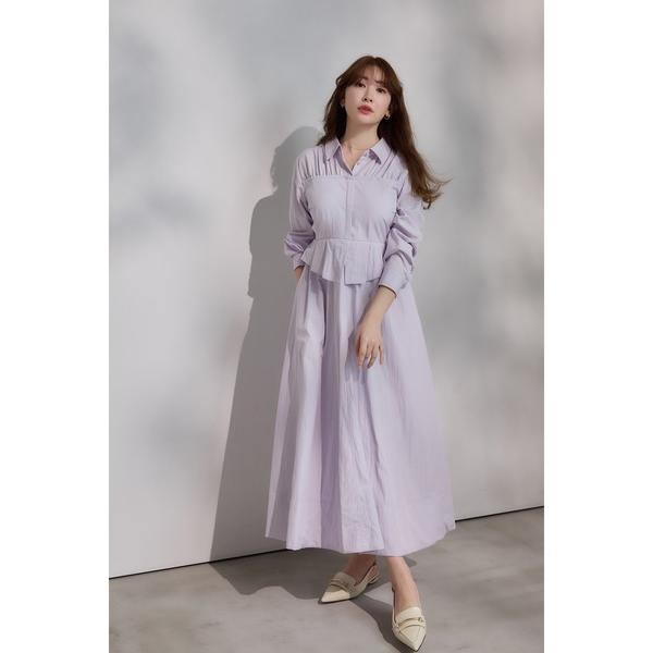 ワンピース Peplum Poplin Shirt Dress